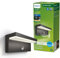 Philips Outdoor Ultra-Efficient Bustan Wandleuchte 3.8W, Bewegungssensor, 2700K warmweißes Licht, IP44 wetterfest, anthrazit
