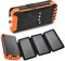 Solar Power Bank, SenDeluz 32000mAh Solar Charger Power Bank, Solar Power Bank Built-in 4 Cables & Wireless Charging with 4 Foldable Panels, Solar Portable Charger for Phone, Tablet, Outdoor, Camping