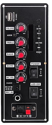 Jzoowar Placa Amplificadora de 7,4 V Square Dance 2X10W Amplificador de Altavoz Compatible con Bluetooth AUX U-Disk Altavoz de 5-8 Pulgadas Cine en Casa DIY