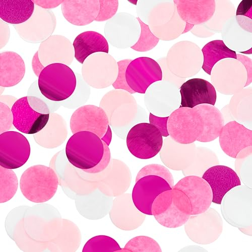 Konfetti Rund,Konfetti Rosa,6000 Stück Konfetti Rund 2.5cm Papier Konfetti,Papier Konfetti Bunt,Tischdeko Geburtstag,Hochzeit Konfetti,Runde Confetti,Rosa Tischdeko,Schulanfang Tisch Dekoration