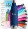 HoneyHolly Edelstahl Trinkflasche, 1L Thermosflasche, BPA-Frei, Trinkflasche Sport, Auslaufsicher Wasserflasche, Trinkflasche Kohlensäure Geeignet, Thermoskanne für Fitness, Gym, Fahrrad