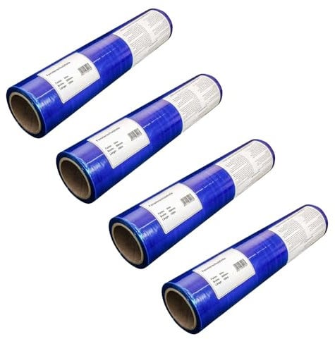 4 x Handelskönig Malerfolie Schutzfolie blau Abdeckfolie 50 cm x 100 m Fensterschutzfolie Fassadenschutzfolie Folie Oberfächenschutzfolie für Innen- und Außenanwendungen rückstandsfrei abziehbar