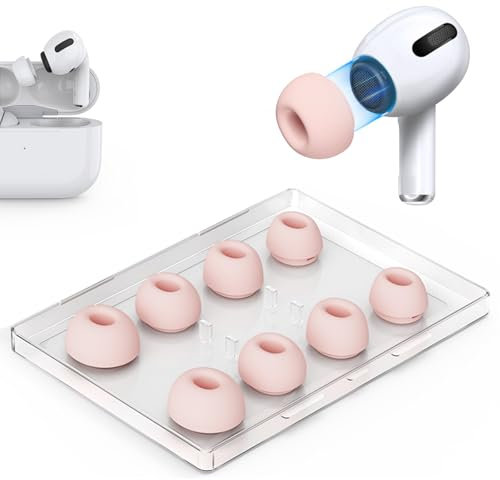 Ersatz-Ohrstöpsel für AirPods Pro 2. / 1. Generation mit tragbarer Aufbewahrungsbox, Loch zur Geräuschreduzierung mit integriertem Staubschutz, Silikon-Ohrstöpsel für Apple AirPods Pro, 4 Größen,