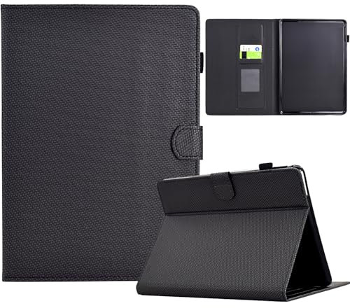 TEDTIKJT Custodia Compatibile con Kindle Paperwhite 11th Gen 6 2022 Tablet Custodia TPU Fibra di Carbonio Protettiva Supporto Flip Tablet Cover,Nero
