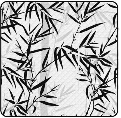 SEEKJOYS Couverture de pique-nique en bambou avec sangle de transport pliable et imperméable pour camping, été, plage, tapis de 150 x 150 cm