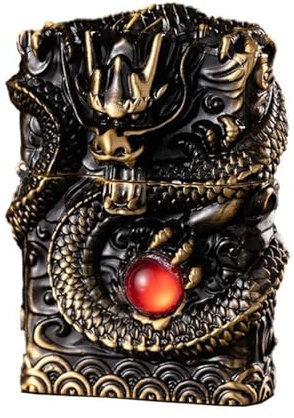 Vintage Graben Feuerzeug Vintage Feuerzeug Vintage Drachen Kerosin Feuerzeug für Männer Vintage Cool Feuerzeug für Männer Papa Ehemann (Bronze)