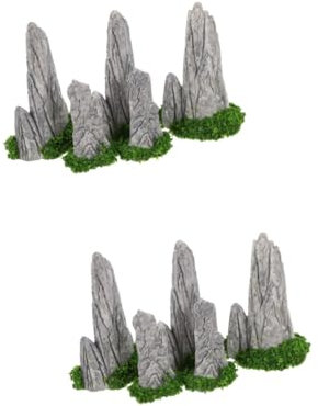 BESTOYARD 2 Sätze Mikro Landschaftsdekoration Steingarten Miniatur Steingarten Aquarium Berg Miniatur Bonsai Steingarten Terrarium Steingarten Statue Mini 8 Stück * 2