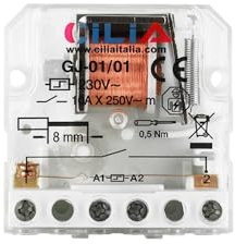 CILIA Relè Interruttore ad Impulsi 230V 10A Rele Elettromeccanico (Passo-passo) con Circuito Bobina e Contatti Separati Contatti 1NO