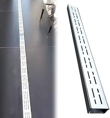Ablaufgitter Abflussgitter Schlanke Rinnen-Abflussgitterabdeckung, Grabenabfluss für Auffahrt-Metallgitter, Entwässerungsrinnen und -gitter, abnehmbares französisches Abflussset für Pflastersteine(Cir
