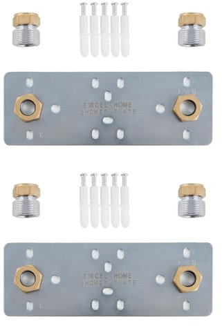 Excel Home Easy Shower Fixing Plate System for Strong Valve Connections and Leak-Free Installations (Concealed 150mm Plate) Thermostatic Bar Mixers (2)