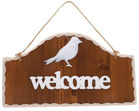 Ciieeo Letrero Abierto Cerrado Retro Diseño Pájaro Puerta Colgante Madera Doble Cara Europeo