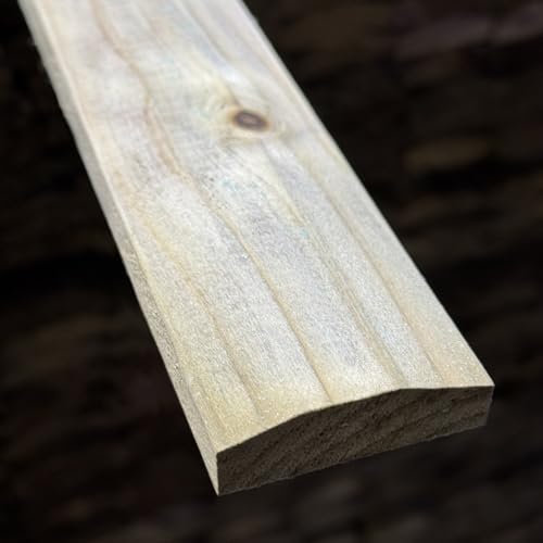 6ft Premium Wooden Fence Capping Rail Green Pressure Treated - Pack of 10