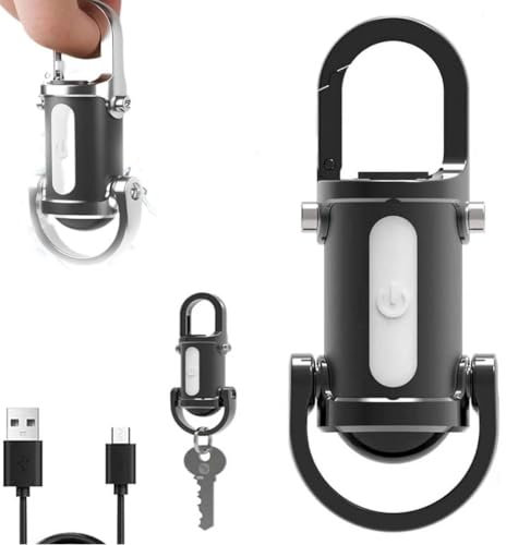1200LM Super Bright Mini Keychain Flashlight Waterproof, Lumilink Mini Flashlight, Rechargeable LED Keychain Torch, High Lumens EDC Pocket Flashlights for Hiking, Camping (Black)