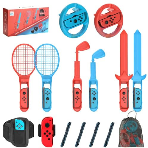 10 in 1 Zubehör-Set für Nintendo Switch2-Sportspiele, geeignet für authentische Sporterfahrungen, Familienzusammenkünfte, soziale Eisbrecher, mit Aufbewahrungsbeutel