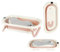 Baignoire Pliable avec Trou de Drainage Portable et Thermomètre à eau, Baignoire de Bain Autonome avec Transat de Bain pour Enfant, Baignoires sur Pieds en Plastique PP+TPE (Rose 72 * 45 * 17 cm B)
