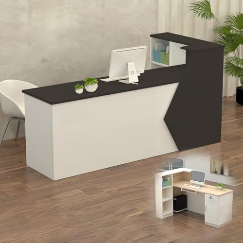 KAILODI Empfangstheke Rezeptionstheke Verkaufstresen aus Holz mit Stauraum – 100–300 cm Langer Kassentisch Theke für Büro Praxis Friseursalon Kosmetikstudio Laden Empfangsbereich Beratung