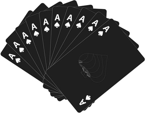 10 Pezzi Set Apribottiglie Multifunzione: Portafoglio, Piatto Birra in Acciaio Inox e Design Asso di Picche con Carte da Poker - Finiture Argento/Nero (100, nero)