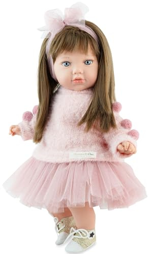 Marina & Pau Puppe mit Soft-Body 40–45 cm – Weiche Stoffpuppe für Kinder Spielpuppe mit Bekleidung (Vicky - 45 cm)