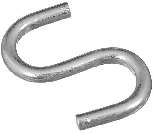 National Hardware N121-574 V2076 Open S Hooks in Zinc Plated, 6 Pack