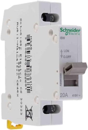 Schneider Electric - Acti9, iSW interrupteur de commande 2P 20A 415VCA - A9S60220