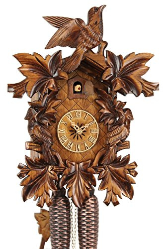 Eble Kuckucksuhr Original Schwarzwälder Kuckuckuhr Echtholz mechanisches 8-Tage Laufwerk NEU VDs Zertifikat Dreivogel 39cm- 38-07-12-80