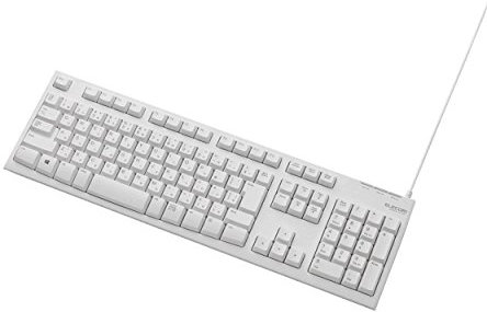 Elecom TK-FCM062 USB Japonais Blanc - Claviers (Standard, avec Fil, USB, Clavier à Membrane, Blanc)