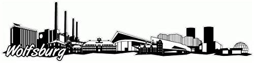 Samunshi® Wolfsburg Skyline Aufkleber Sticker Autoaufkleber City Gedruckt - 40x9,6cm schwarz