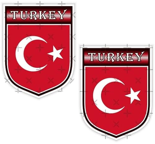 Türkei Türkische Türkiye Turk Shield 75 mm (7,6 cm) Bumper Sticker, Aufkleber Vinyl X2