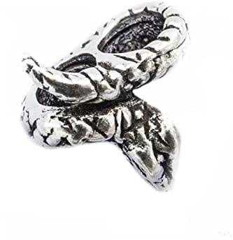 Battle-Merchant - Mittelalterliche Bartperle und Haarperle mit Schlange aus 925er Silber – Wikinger-Schmuck für Reenactment, LARP und Mittelalter-Fans