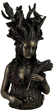 Veronese Design Statue der Gaia griechischen Mutter Erde Göttin & stammten Mutter Allen Lebens, Bronze, 9,75 in. Hoch, 4,75 in. Lang, 4,25 in. Breite, Metallic Antik Bronzefarben, Mythologie, Geburt