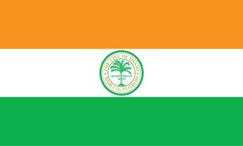 U24 Aufkleber Miami Flagge Fahne 18 x 12 cm Autoaufkleber Sticker