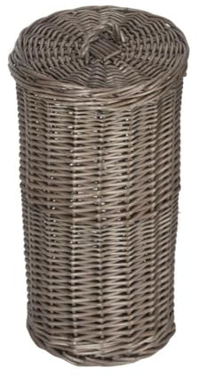 Red Hamper 3 Toilet Roll Round Wicker Holder, Brown, 4 x 1.8 x 1.8 cm