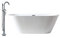 Bernstein Badshop Acryl-Badewanne freistehend in Weiß OMS OMS-771 170 x 74 cm ovale Standbadewanne inkl. Ab-/Überlauf & Armatur 8028