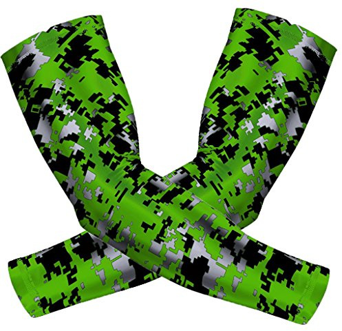 JUNAN Sports Compression Arm Sleeves 1 Pair Moisture Wicking UV Protection Cooling or Warmer Non Slip Cover Sleeve
