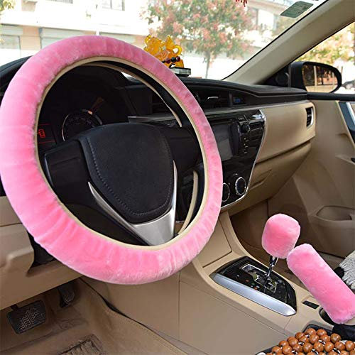 Fluffy Velvet Steering Wheel Cover - Warm Plush Auto Steering Wheel Cover Wrap - Anti-Slip Universal - Stretchable Car Accessory Decoration For Women & Men