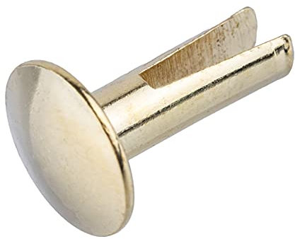 Split Rivets Brass Plated Steel | 1/2 Long | Pack of 50 Rivets | TKR-12