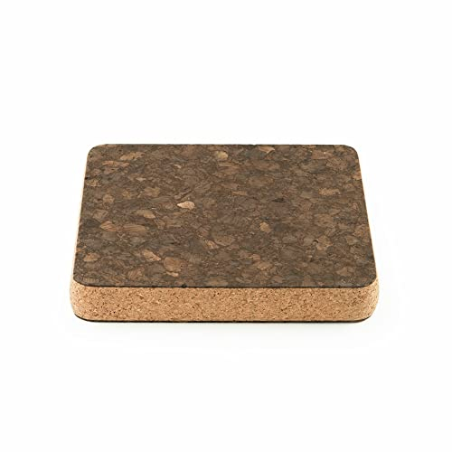 Cleverbrand Topfuntersetzer aus Kork, hitzebeständig, 20 x 20 cm, 2 cm dick quadratisch, Naturkork Untersetzer für Töpfe und Pfannen – Made in Portugal