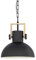EGLO Pendellampe Lubenham, 1 flammige Vintage Pendelleuchte im Industrial Design, Retro Hängelampe aus Stahl und Holz, Farbe: Schwarz, braun, Fassung: E27