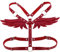 FM FM42 O Ring Taillengürtel Body Caged Harness mit Rücken Engelsflügel (16 Farben), Rot/Ausflug, einfarbig (Getaway Solids), Medium