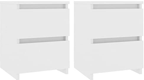 vidaXL 2x Bedside Cabinets Engineered Wood White Telephone Stand Cocuh Table