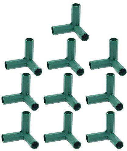 HTYG 10 Pezzi Telaio Connettore-16 mm Raccordo PVC Raccordi- 3 Vie / 4 Vie / 5 Vie a Serra Collegamento per la Costruzione di strutture-Connettore Tubo Telaio ad Alte Prestazioni (3 Vie)