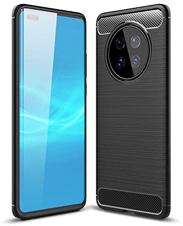 Cruzerlite für Huawei Mate 40 Pro hülle, Kohlefaser Textur Design Abdeckung Anti-Scratch Stoßdämpfung Schutzhülle für Huawei Mate 40 Pro Case (2020) (Black)