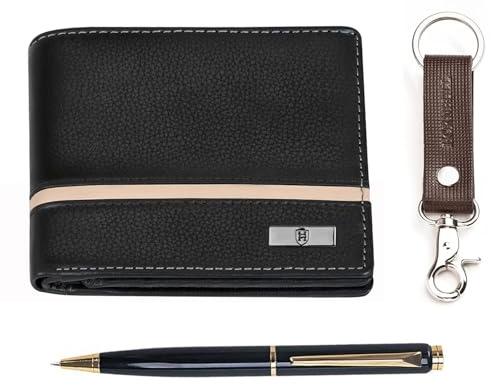 HORNBULL Denial Coffret cadeau portefeuille en cuir pour homme, Noir, Moderne