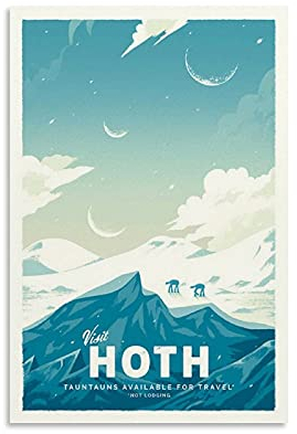 KKMM Hoth Star Wars Minimalistisches Anime Retro Reise Poster Dekorative Malerei Leinwand Wandkunst Wohnzimmer Poster Schlafzimmer Gemälde 50 x 75 cm