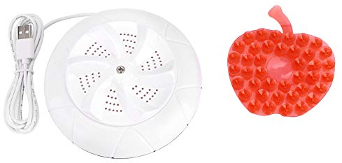 Mini Machine à Laver, Mini Voyage Portable Ménage Petite Machine à Laver Ultrasons Turbo Washer Blanchisserie (Vert)(blanc)