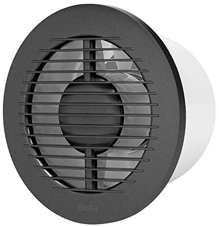 Prostko LTD Anthracite Silent Round Bathroom Extractor Fan 150mm / 6 with Ball Bearing