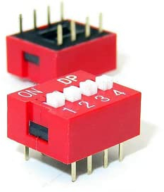 Jadeshay Dip Switch 50Pcs Slide Type Switch Modules 2 Pin 2.54mm 4 Way Pitch Toggle DIP Switch Red Snap Switch