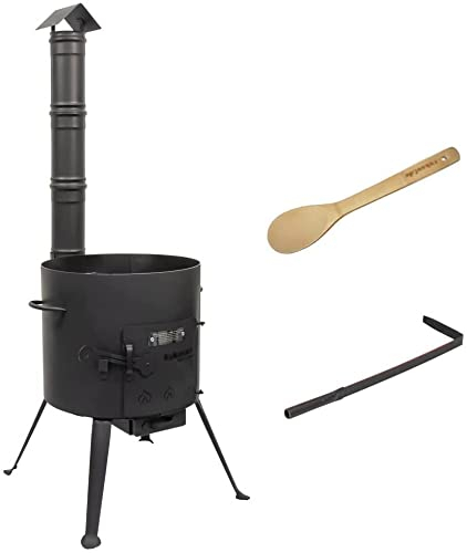 Utschak mit Abzugs-Rohr, Durchmesser: 37cm - Feldküche, Gulaschkessel Feuerkessel Feuer-Ofen Outdoor für Kazan Kasan