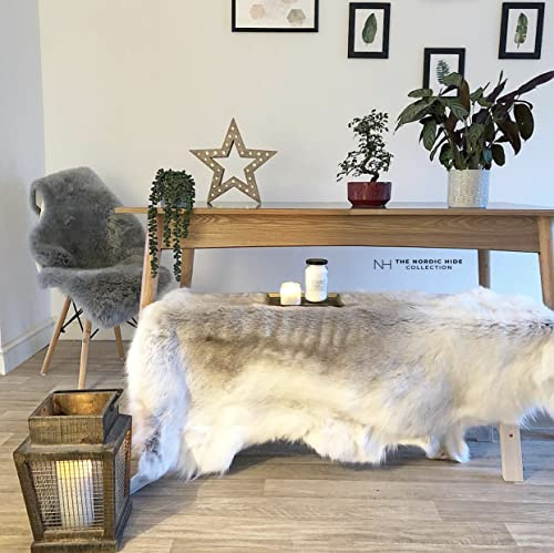 Rentier Teppich | Rentier Hide | Extra große Rentierhaut | Rentier Überwurf | Hell Toned Rentier Haut | Nordic Reindeer Hide | Rentier Teppich | Rentier Haut