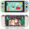 Switch Clear Glitzer Hülle, Switch TPU Hülle, Switch Schutzhülle mit Daumengriffen und Panzerglas Schutzfolie (Grüne Weihnachten)